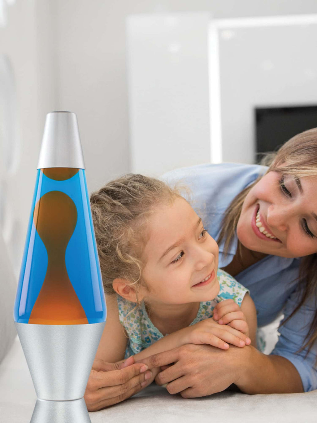 14.5" LAVA� Lamp - Orange/Blue/Silver with mother and daughter